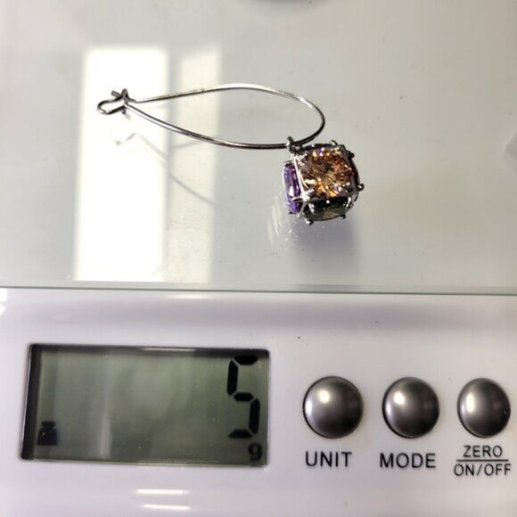 Multicolored Crystal Cube Earrings Drop Dangle Earrings - Picture 7 of 7